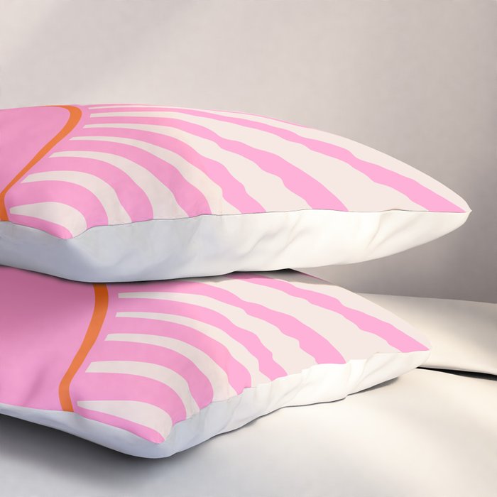 Le Soleil | 01 - Retro Sun Print Pink Aesthetic Preppy Decor Modern Abstract Sunshine Pillow Sham Gallery Image 3