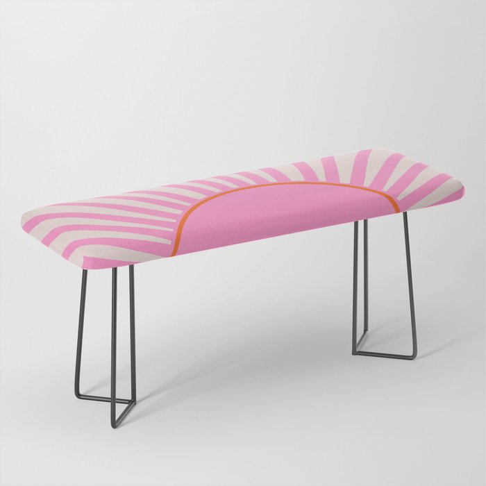 Le Soleil | 01 - Retro Sun Print Pink Aesthetic Preppy Decor Modern Abstract Sunshine Bench Gallery Image 1