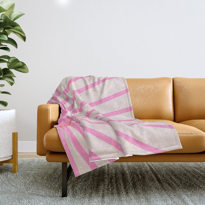 Le Soleil | 01 - Retro Sun Print Pink Aesthetic Preppy Decor Modern Abstract Sunshine Throw Blanket Gallery Image 1