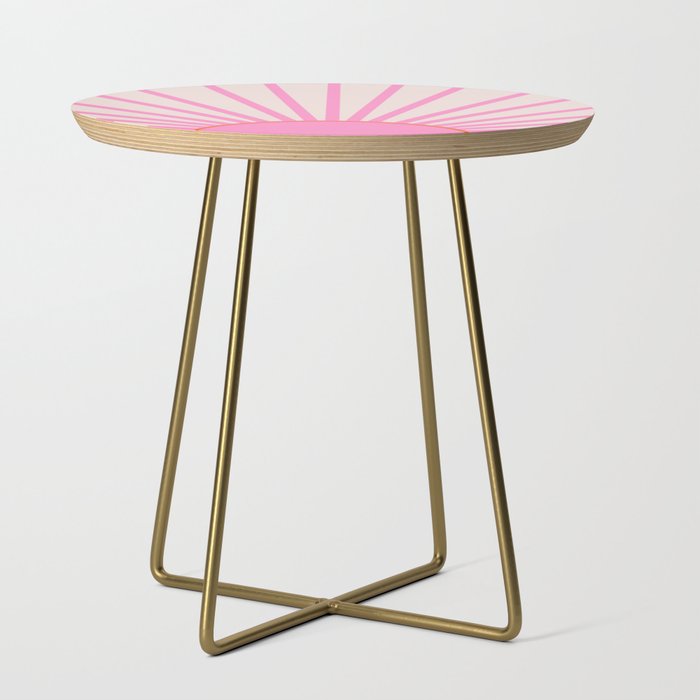 Le Soleil | 01 - Retro Sun Print Pink Aesthetic Preppy Decor Modern Abstract Sunshine Side Table Gallery Image 1