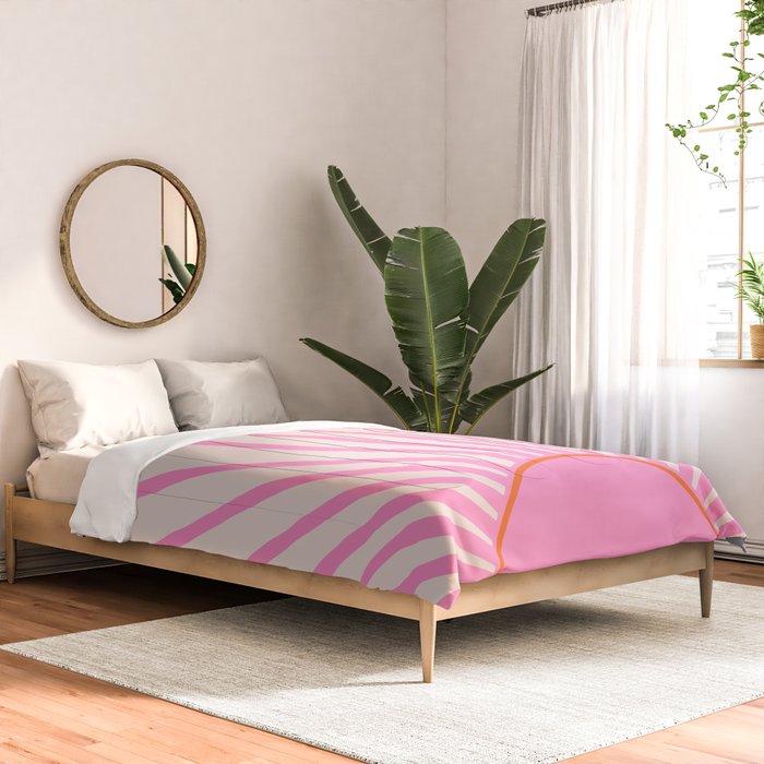 Le Soleil | 01 - Retro Sun Print Pink Aesthetic Preppy Decor Modern Abstract Sunshine Comforter Gallery Image 2