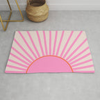 Le Soleil | 01 - Retro Sun Print Pink Aesthetic Preppy Decor Modern Abstract Sunshine Rug Gallery Image 1