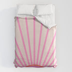 Le Soleil | 01 - Retro Sun Print Pink Aesthetic Preppy Decor Modern Abstract Sunshine Duvet Cover Gallery Image 6