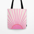 Le Soleil | 01 - Retro Sun Print Pink Aesthetic Preppy Decor Modern Abstract Sunshine Tote Bag Gallery Image 1