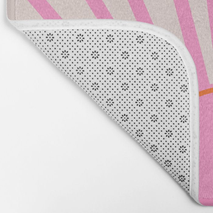 Le Soleil | 01 - Retro Sun Print Pink Aesthetic Preppy Decor Modern Abstract Sunshine Bath Mat Gallery Image 2