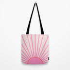 Le Soleil | 01 - Retro Sun Print Pink Aesthetic Preppy Decor Modern Abstract Sunshine Tote Bag Gallery Image 2