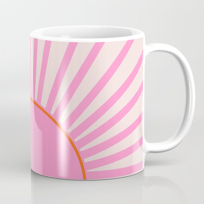 Le Soleil | 01 - Retro Sun Print Pink Aesthetic Preppy Decor Modern Abstract Sunshine Coffee Mug Gallery Image 1