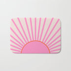 Le Soleil | 01 - Retro Sun Print Pink Aesthetic Preppy Decor Modern Abstract Sunshine Bath Mat Gallery Image 1