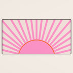 Le Soleil | 01 - Retro Sun Print Pink Aesthetic Preppy Decor Modern Abstract Sunshine Desk Mat Gallery Image 3