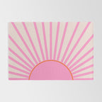 Le Soleil | 01 - Retro Sun Print Pink Aesthetic Preppy Decor Modern Abstract Sunshine Rug Gallery Image 2