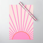 Le Soleil | 01 - Retro Sun Print Pink Aesthetic Preppy Decor Modern Abstract Sunshine Wrapping Paper Gallery Image 1