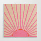 Le Soleil | 01 - Retro Sun Print Pink Aesthetic Preppy Decor Modern Abstract Sunshine Wood Wall Art Gallery Image 1