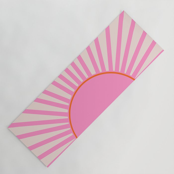 Le Soleil | 01 - Retro Sun Print Pink Aesthetic Preppy Decor Modern Abstract Sunshine Yoga Mat Gallery Image 1