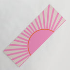 Le Soleil | 01 - Retro Sun Print Pink Aesthetic Preppy Decor Modern Abstract Sunshine Yoga Mat Gallery Image 1
