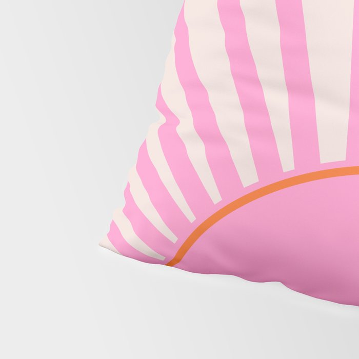 Le Soleil | 01 - Retro Sun Print Pink Aesthetic Preppy Decor Modern Abstract Sunshine Pillow Sham Gallery Image 4