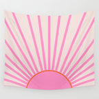 Le Soleil | 01 - Retro Sun Print Pink Aesthetic Preppy Decor Modern Abstract Sunshine Wall Tapestry Gallery Image 4