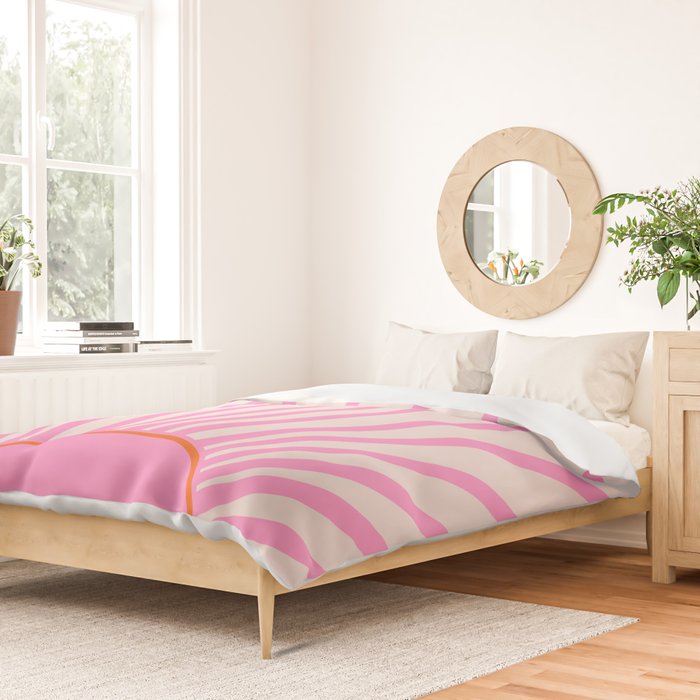 Le Soleil | 01 - Retro Sun Print Pink Aesthetic Preppy Decor Modern Abstract Sunshine Duvet Cover Gallery Image 2