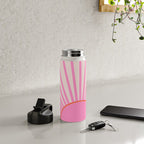 Le Soleil | 01 - Retro Sun Print Pink Aesthetic Preppy Decor Modern Abstract Sunshine Water Bottle Gallery Image 4