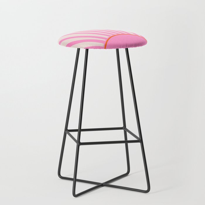 Le Soleil | 01 - Retro Sun Print Pink Aesthetic Preppy Decor Modern Abstract Sunshine Stool Gallery Image 1