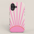 Le Soleil | 01 - Retro Sun Print Pink Aesthetic Preppy Decor Modern Abstract Sunshine iPhone Case Gallery Image 1