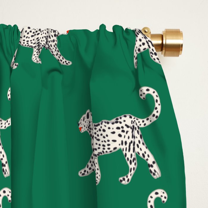 White leopard with red lips Window Curtain Gallery Image 2