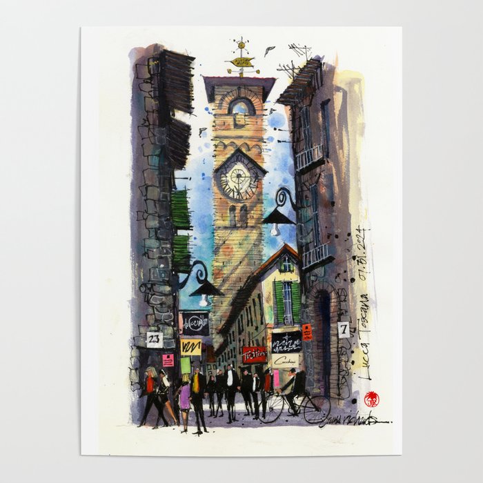 Lucca Clock Tower Poster