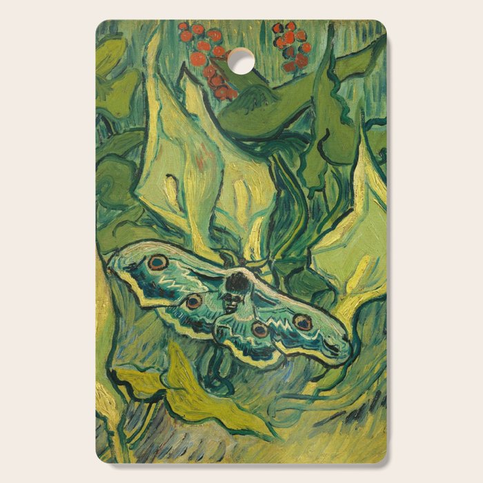 Vincent Van Gogh Giant Emperor Peacock Moth Cutting Board Gallery Image 1