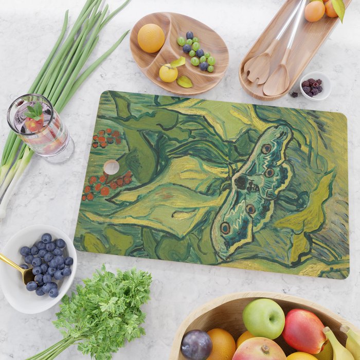 Vincent Van Gogh Giant Emperor Peacock Moth Cutting Board Gallery Image 2