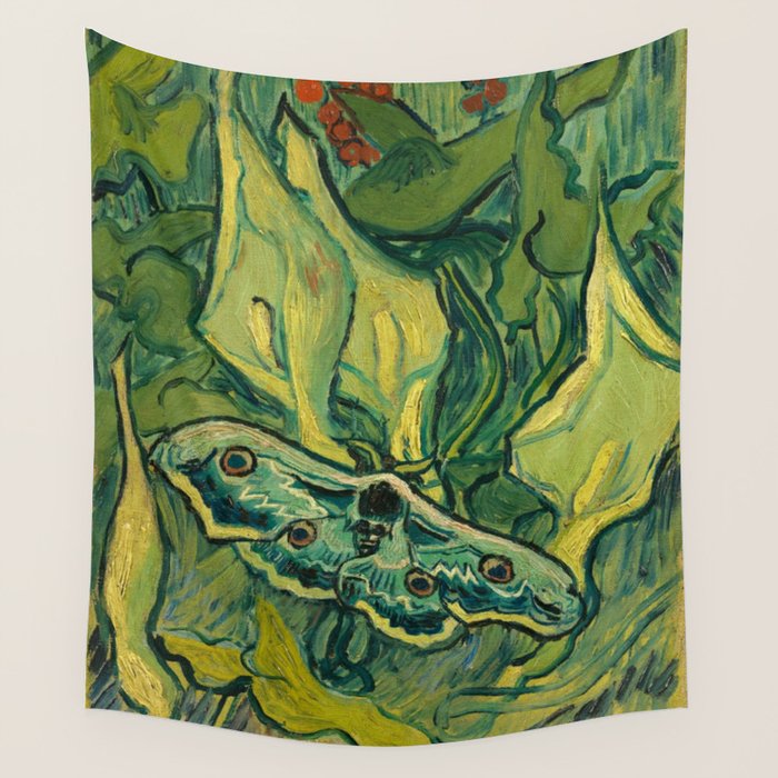 Vincent Van Gogh Giant Emperor Peacock Moth Wall Tapestry Gallery Image 1