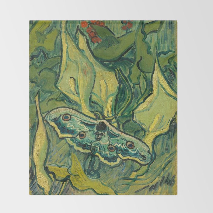Vincent Van Gogh Giant Emperor Peacock Moth Throw Blanket Gallery Image 2