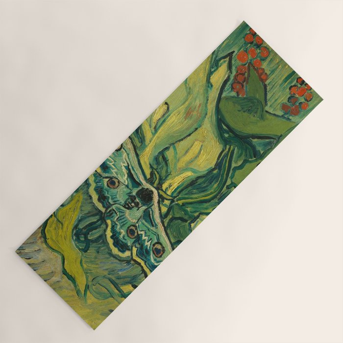 Vincent Van Gogh Giant Emperor Peacock Moth Yoga Mat Gallery Image 1