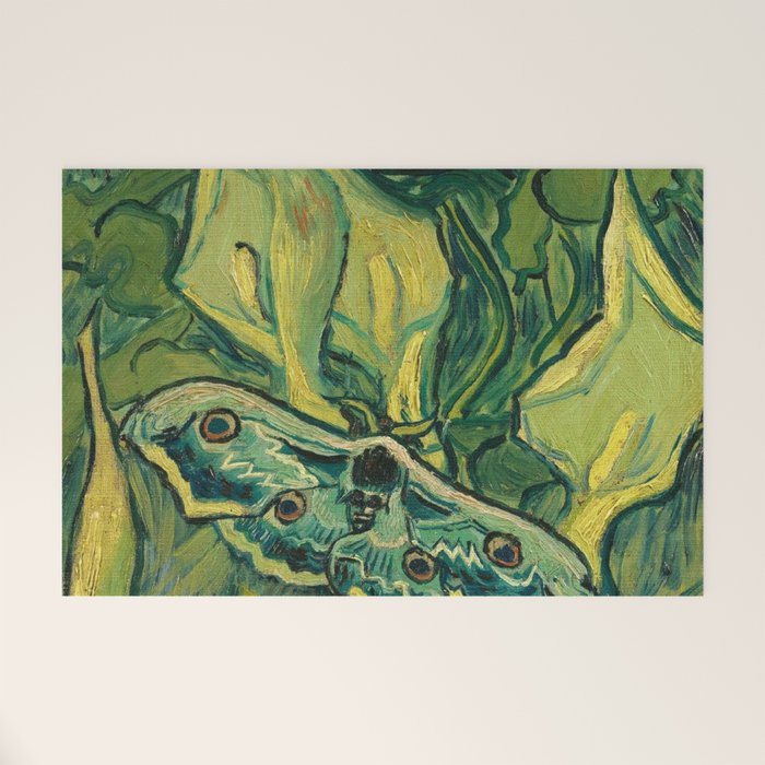 Vincent Van Gogh Giant Emperor Peacock Moth Welcome Mat Gallery Image 1
