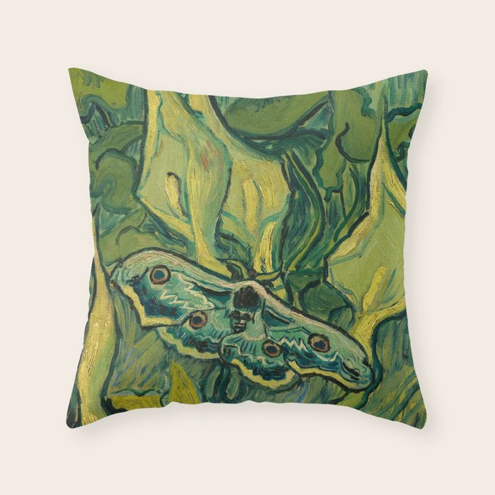 Vincent Van Gogh Giant Emperor Peacock Moth Throw Pillow Gallery Image 6
