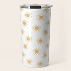Suns  - golden on white Travel Mug Gallery Image 1