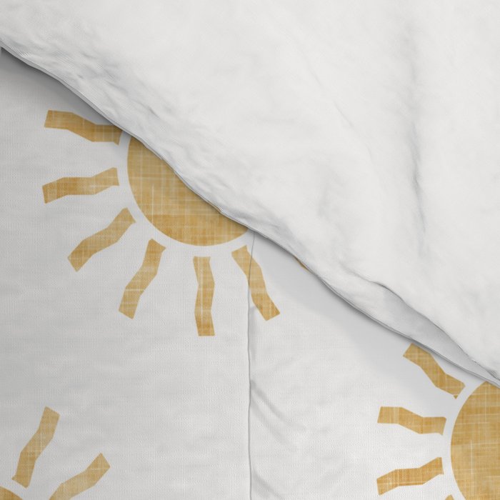 Suns  - golden on white Comforter Gallery Image 4