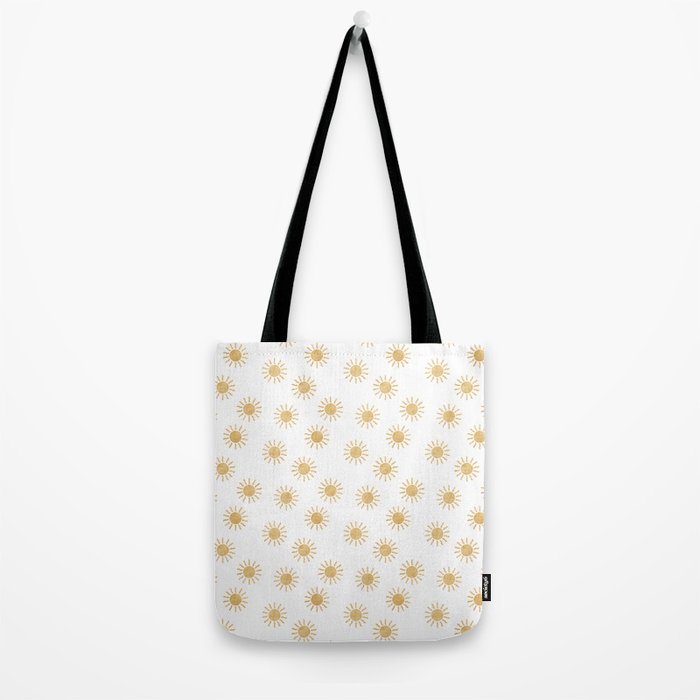 Suns  - golden on white Tote Bag Gallery Image 2