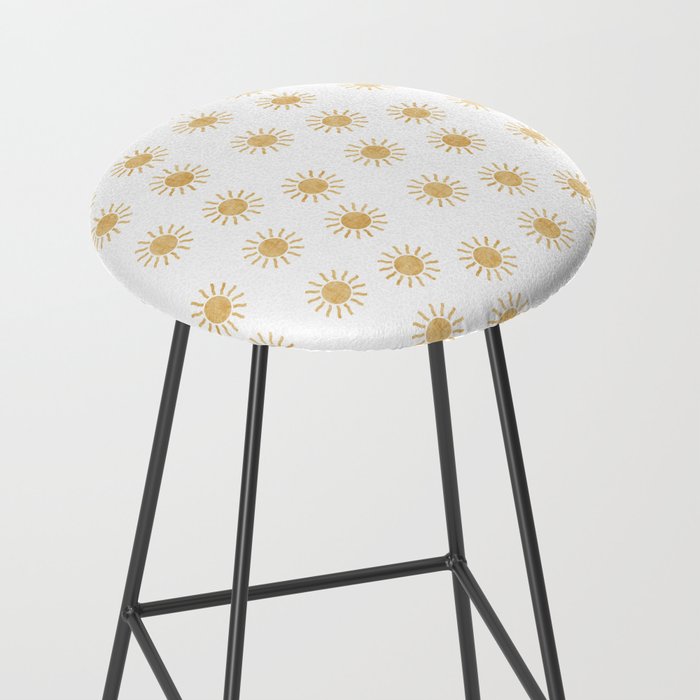Suns  - golden on white Stool Gallery Image 2
