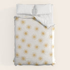 Suns  - golden on white Duvet Cover Gallery Image 6