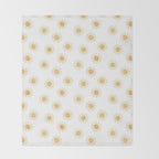 Suns  - golden on white Throw Blanket Gallery Image 2