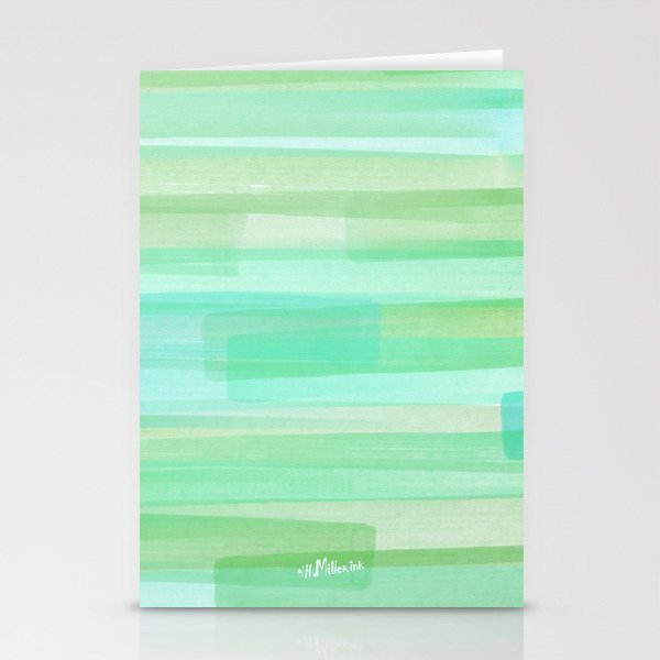 Abstract Watercolor Waves in Ocean Teal Stationery Card Gallery Image 2