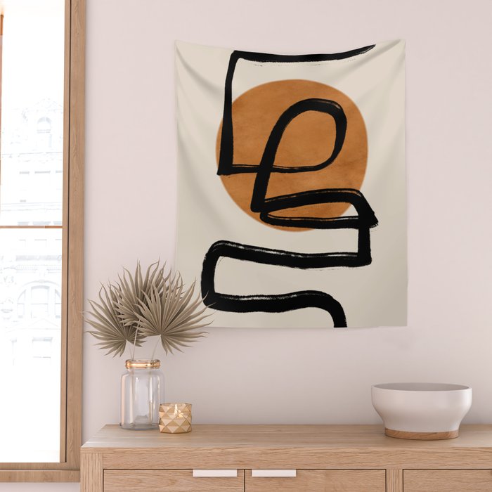 Abstract line art 97 Wall Tapestry Gallery Image 2