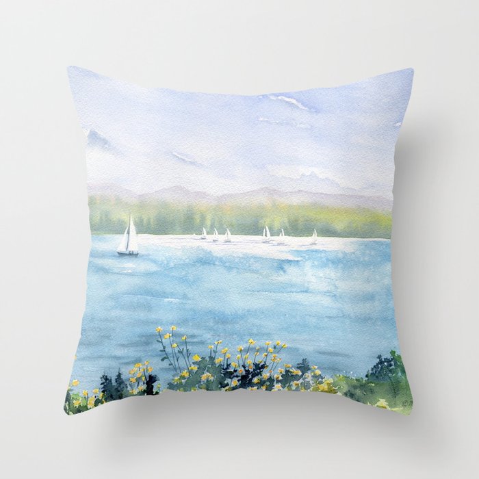 Cayuga Lake Regatta Throw Pillow Gallery Image 6