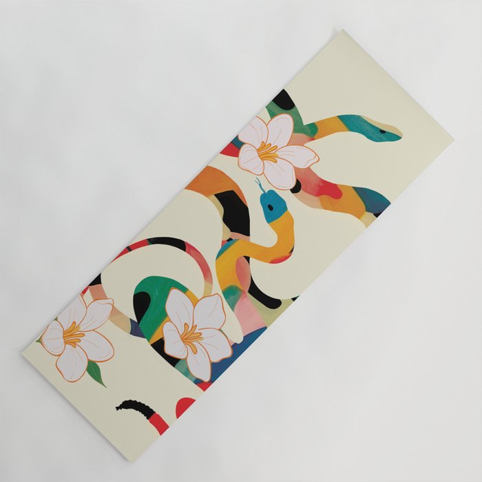 Abstract Snakes in the Flowers 1 Yoga Mat Gallery Image 1