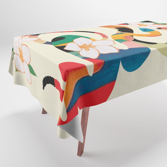 Abstract Snakes in the Flowers 1 Tablecloth Gallery Image 1