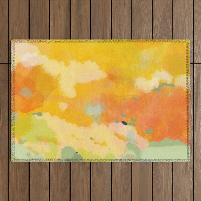abstract spring sun Outdoor Rug Gallery Image 1