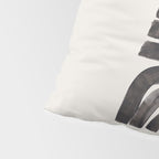 Don't Go Mid Century Modern Minimalist Black Ink Painting Funky Tribal Art Pillow Sham Gallery Image 4