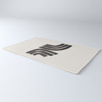 Don't Go Mid Century Modern Minimalist Black Ink Painting Funky Tribal Art Rug Gallery Image 3