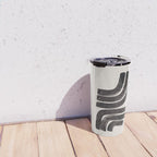 Don't Go Mid Century Modern Minimalist Black Ink Painting Funky Tribal Art Travel Mug Gallery Image 4