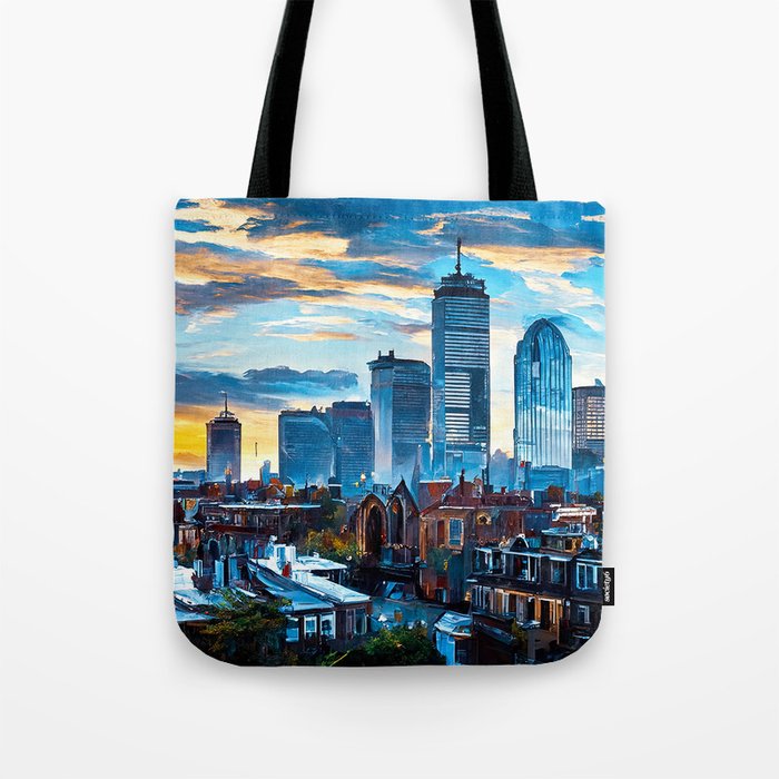 Boston Skyline Tote Bag Gallery Image 1