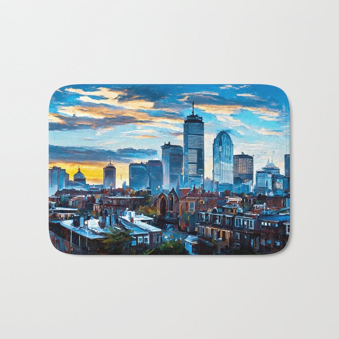 Boston Skyline Bath Mat Gallery Image 1